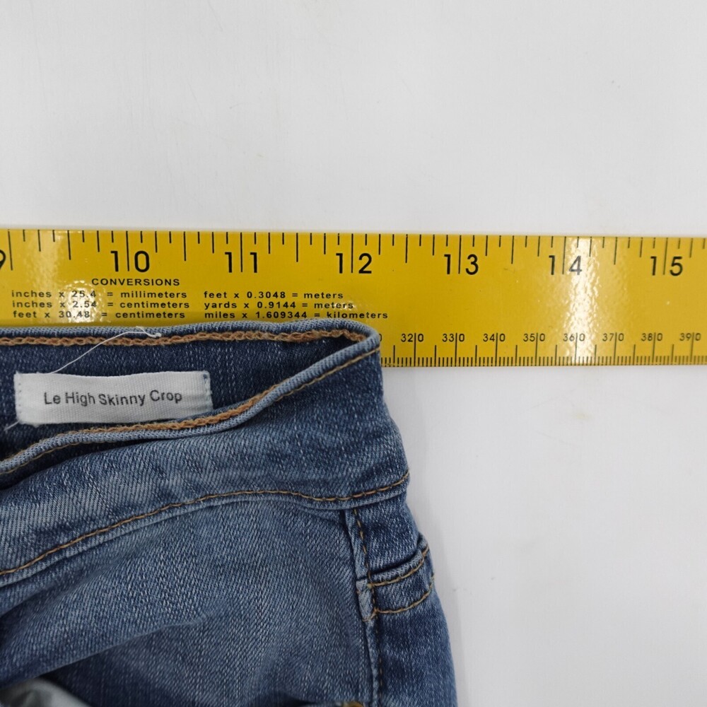 Frame Jeans Womens 25 Blue Denim Le High Skinny Crop Cropped Raw Hem Distressed - Picture 9 of 9